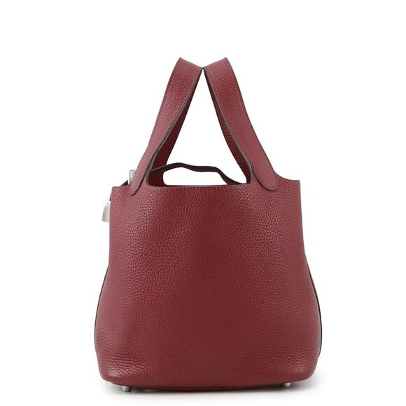 HERMES Picotin Lock Size PM Taurillon Clemence Rouge Grenat - Picture 2 of 13